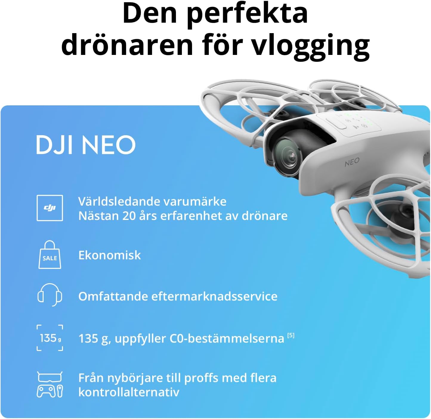 đ DJI Neo Fly More Combo â SlĂ€pp loss din kreativitet frĂ„n himlen